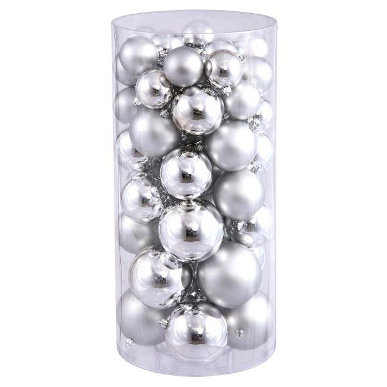 Northlight Seasonal 31744292 Shatterproof Silver Shiny &#x26; Matte Christmas Ball Ornaments